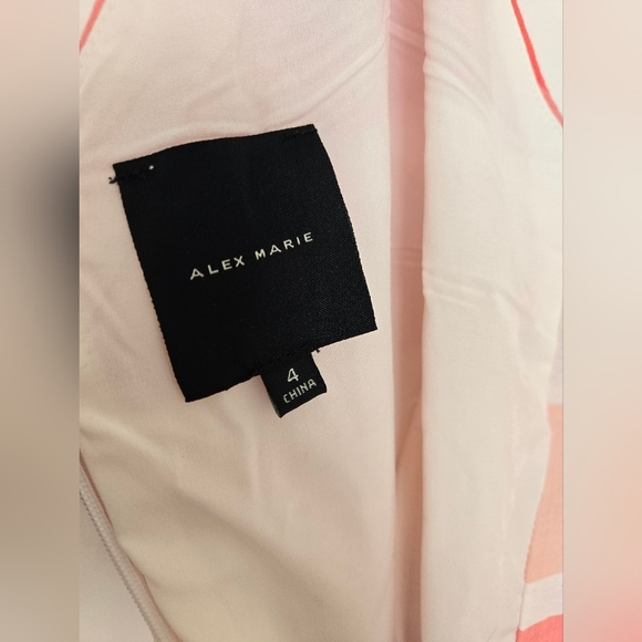 Alex Marie Plaid Sleeveless Button Midi Dress with Belt Pink and White | size 4 - Picture 6 of 6